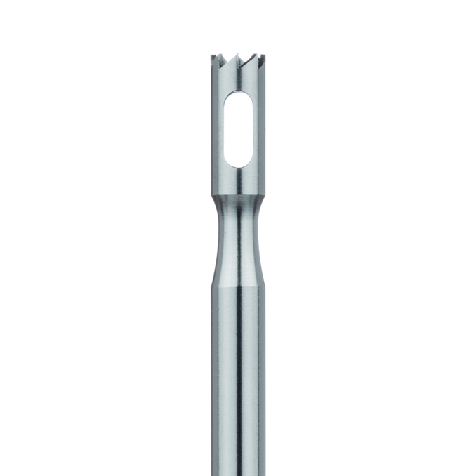 224RF-023-HP Steel Bur, Rust Free Stainless Steel Bur, 2.3mm External Ø, 1.8mm Internal Ø, Trephine, HP