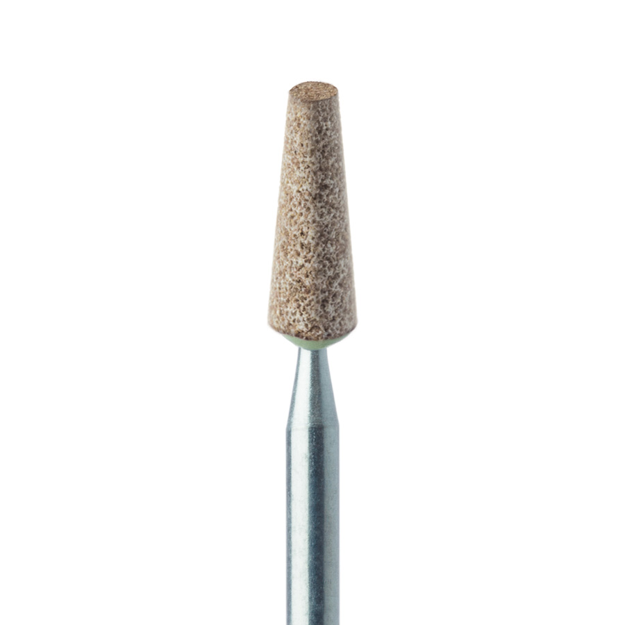 733-035-HP-LBRN Abrasive, Light Brown, Tapered Flat End, 3.5mm Ø, Soft Bonding, Fine, HP