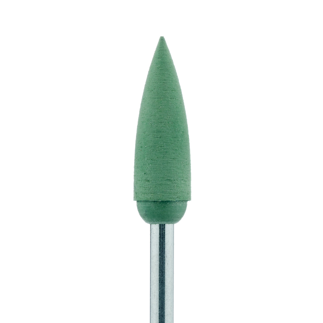 9501H-055-HP-GRN Polisher, Green High Shine, Flame, 5.5mm Ø, Fine, HP