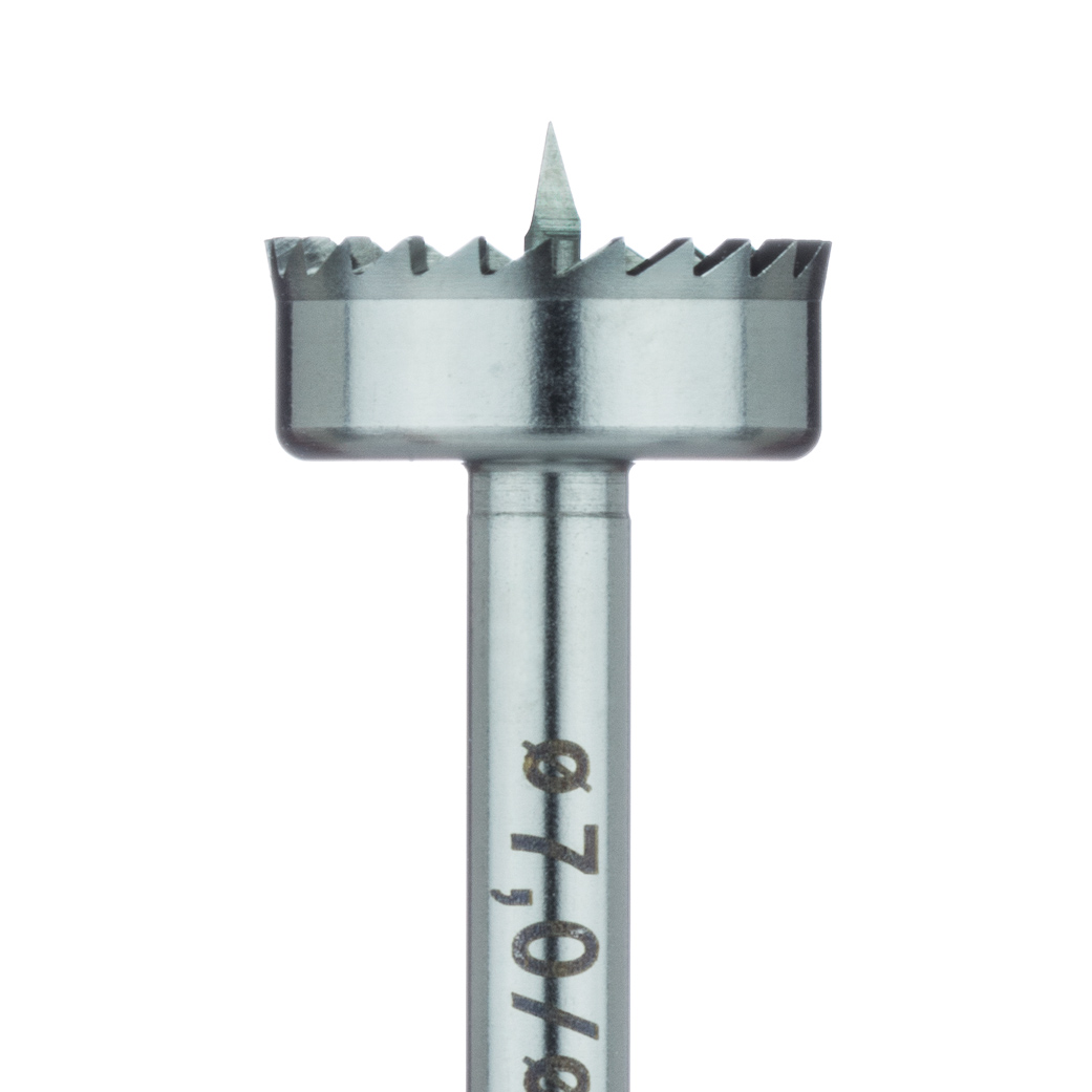 DV229-070-RA Initial Bur Trephine 7mm, 2mm length, 7mm inner, 8mm outer OBS