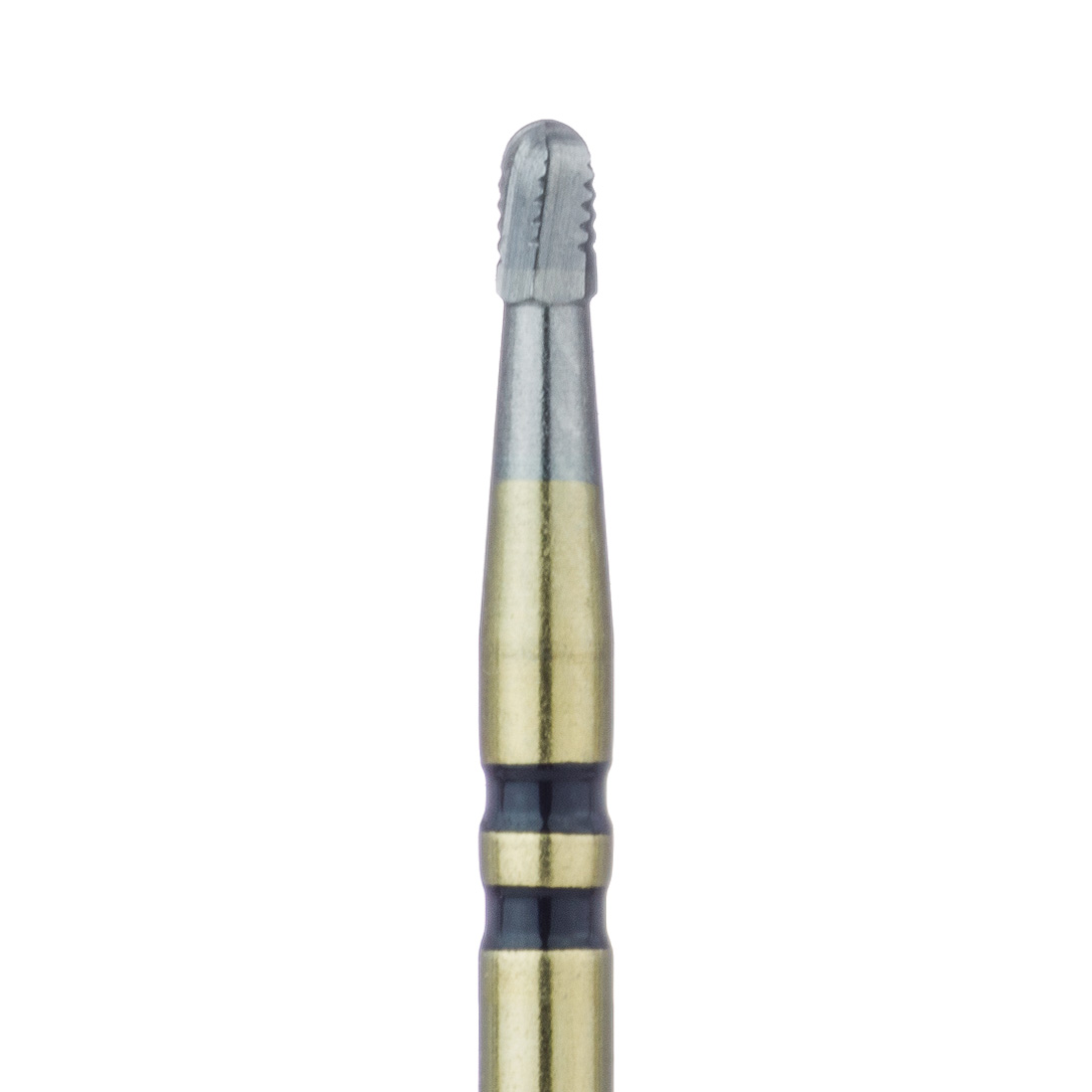 HMG34RS-012-FG Crown Cutting Carbide Bur, Round End Taper Cross Cut, 1.2mm Ø, FG