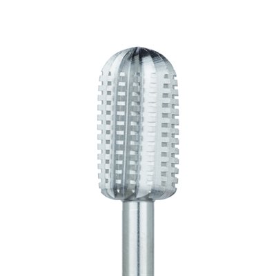 82RF-060-HP Steel Bur, Rust Free, 6.0mm Ø, Cross Cut, Rounded Cylinder Soft Reline Reducer, HP