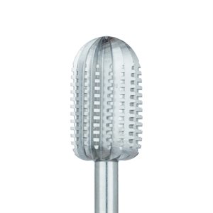 82RF-070-HP Steel Bur, Rust Free, 7.0mm Ø, Cross Cut, Rounded Cylinder Soft Reline Reducer, HP