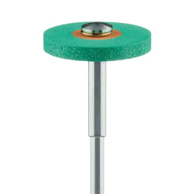 9752G-170-HP-GR / O Polisher, Diamond Impregnated, For Porcelain, Green / Orange, Wheel, 17mm Ø, Pre-Polishing (Coarse), HP