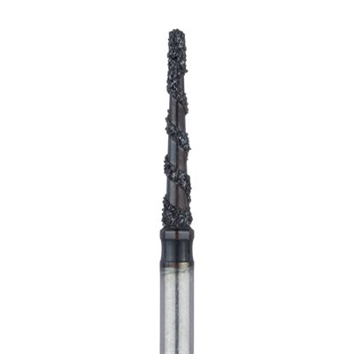 B850-014-FG Black Cobra Diamond Bur, Round End Taper, 1.4mm Ø, Super Coarse, FG