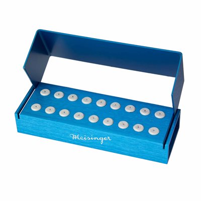 BL1002 Bur Block, Anodized Aluminum, Blue, 2 Rows, 18 HP, Sterilizable BL1002 Bur Block, Anodized Aluminum, Blue, 2 Rows, 18 HP, Sterilizable