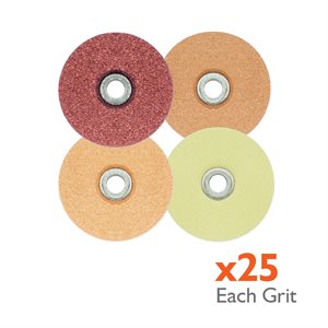 SF14 Polisher, Super Flexible Discs, Assortment Pack, 100 Pack, 14mm Ø, UNM